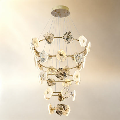 Lysor Modern Natural Stone Cascading Chandelier