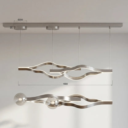 Modern Simple Aluminum Waving Chandelier