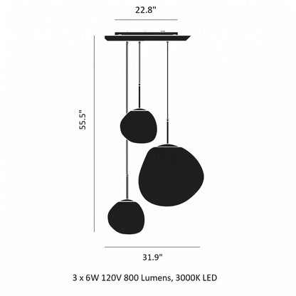 Modern Rock Glass Special Shape Pendant Lighting