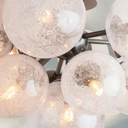 Mandoza Flushmount Hand-Blown Glass Ceiling Light with Brass Finish