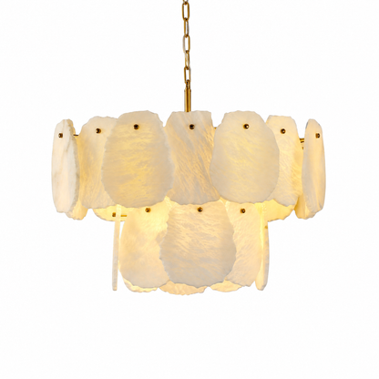 Alabaster Block Round Pendant D600 - Copper
