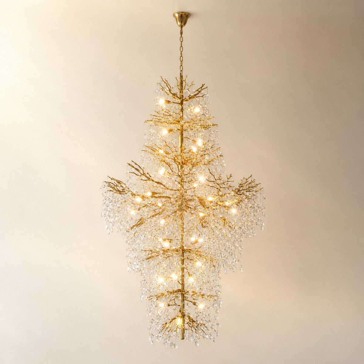 Marquise Double-Layer Branch Staircase Chandelier 2300 - Gold
