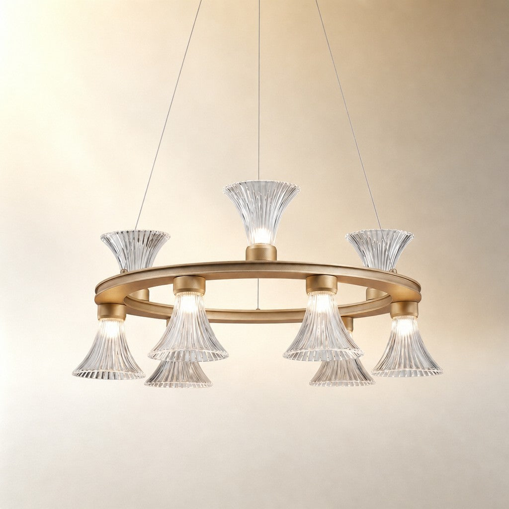 Marvan Glass Round Chandelier 25.2"D