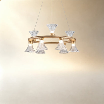 Marvan Glass Round Chandelier 25.2"D