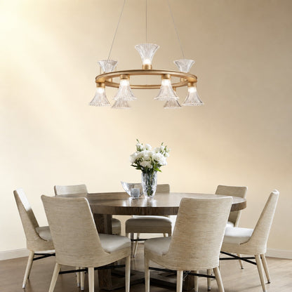 Marvan Glass Round Chandelier 25.2"D