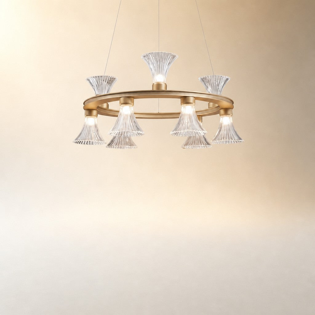 Marvan Glass Round Chandelier 25.2"D