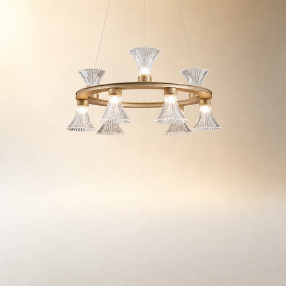 Marvan Glass Round Chandelier 25.2"D