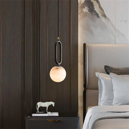 Merlin Phoenix Alabaster Sphere Pendant Light, Modern Pendant Lighting