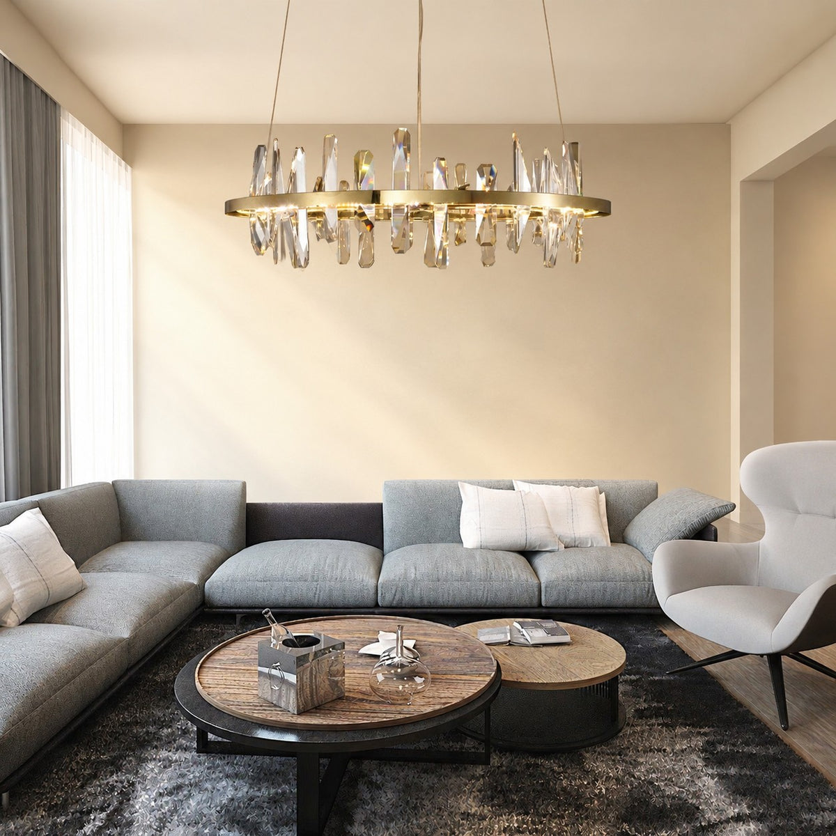Mira Ring Crystal Chandelier