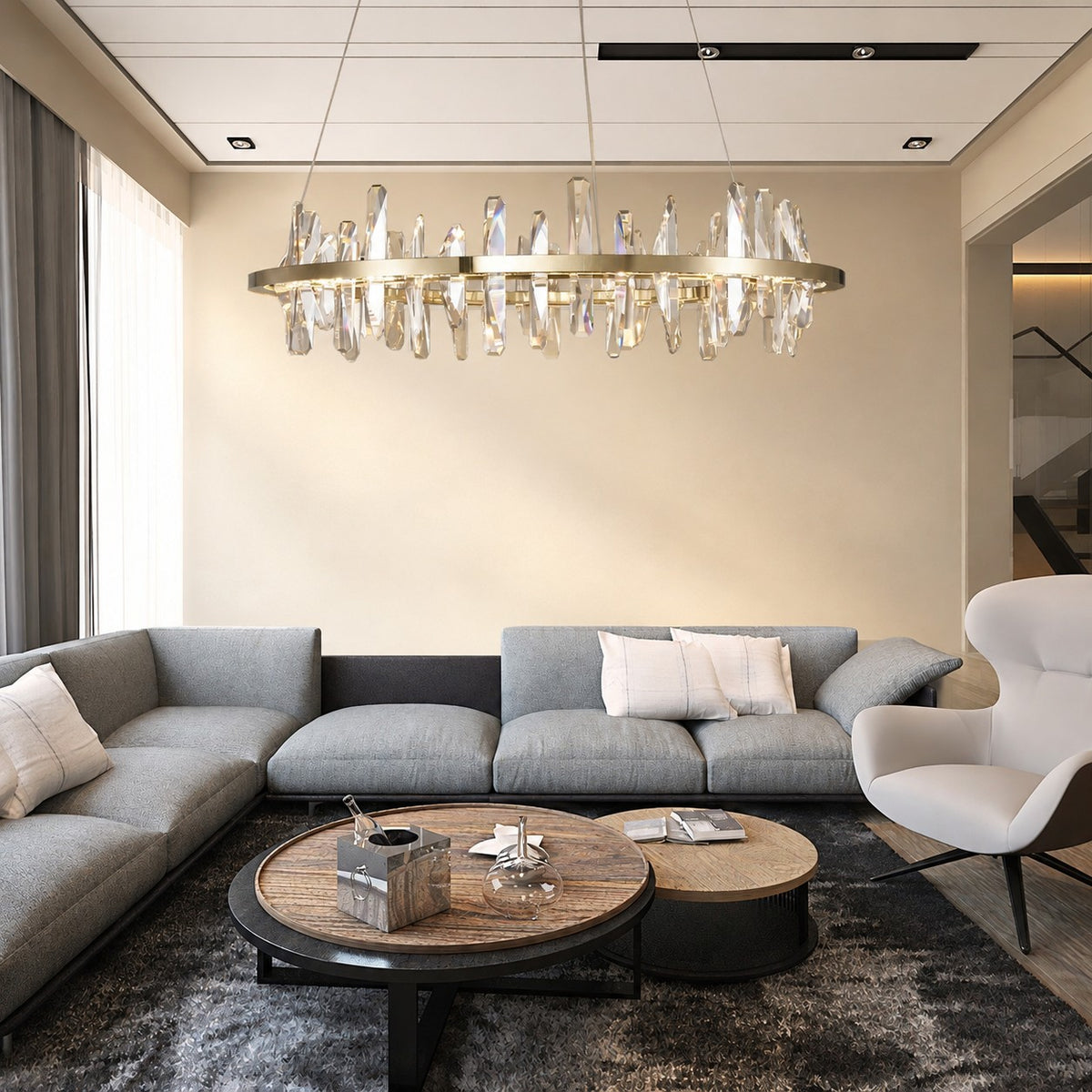 Mira Ring Crystal Chandelier