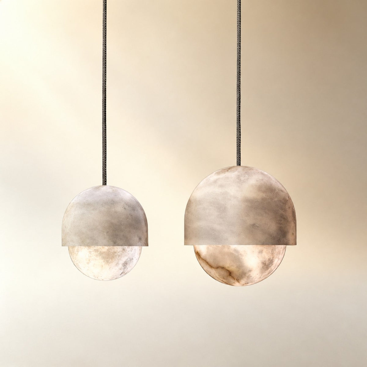 Modern Alabaster Yoko Pendant Light, Upscale Alabaster Pendant Lamp