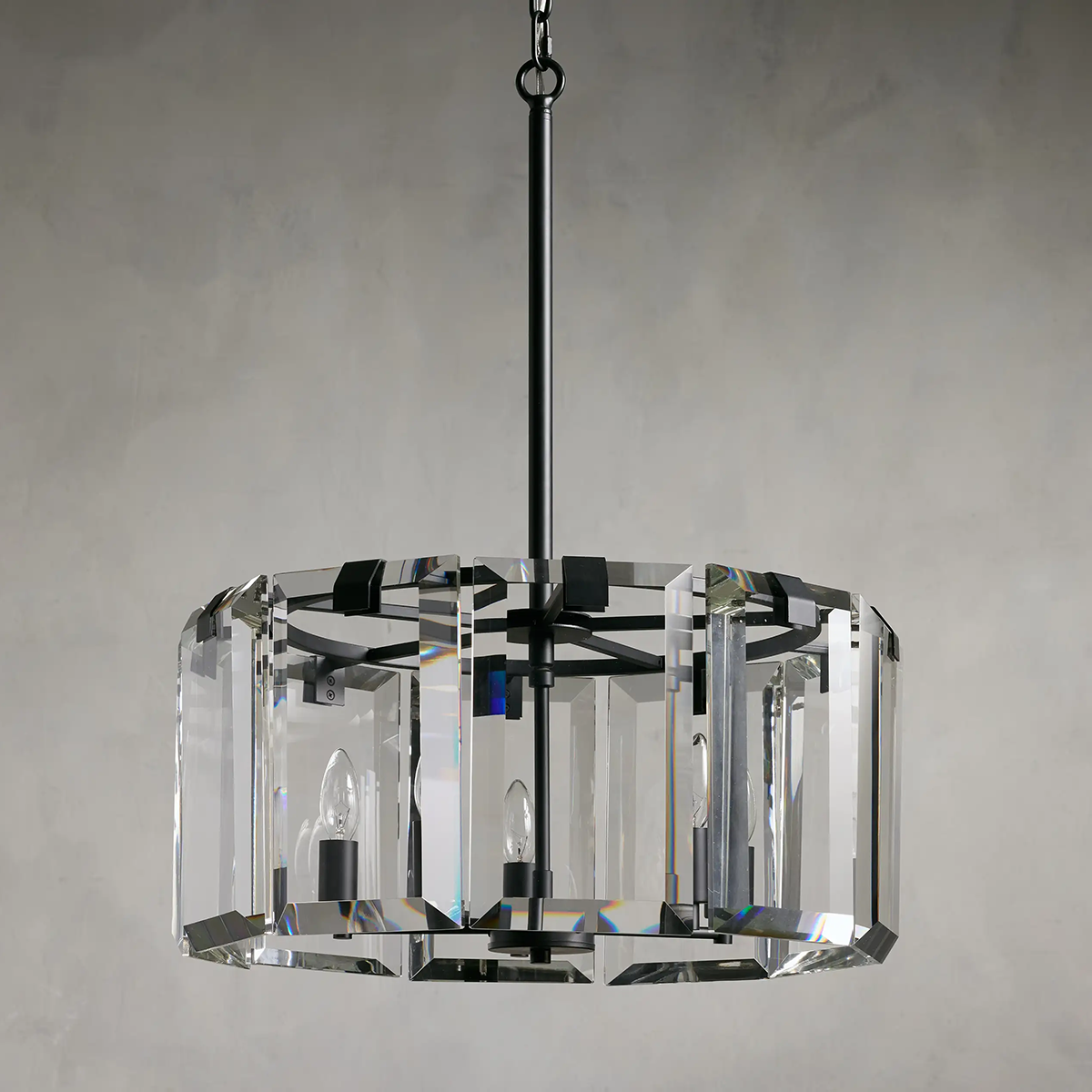 Modern Amaya Round Crystal Chandelier in Brass and Bronze Finishes