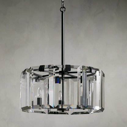 Modern Amaya Round Crystal Chandelier in Brass and Bronze Finishes