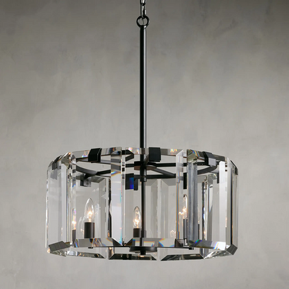 Modern Amaya Round Crystal Chandelier in Brass and Bronze Finishes