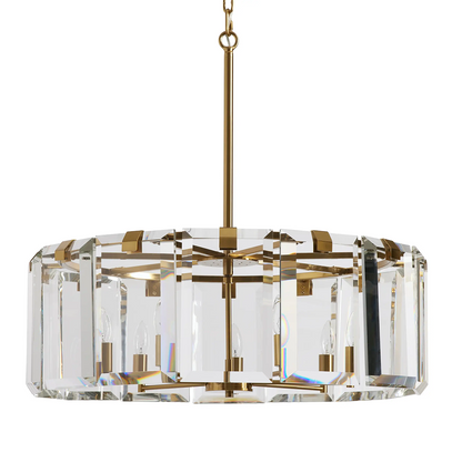 Modern Amaya Round Crystal Chandelier in Brass and Bronze Finishes