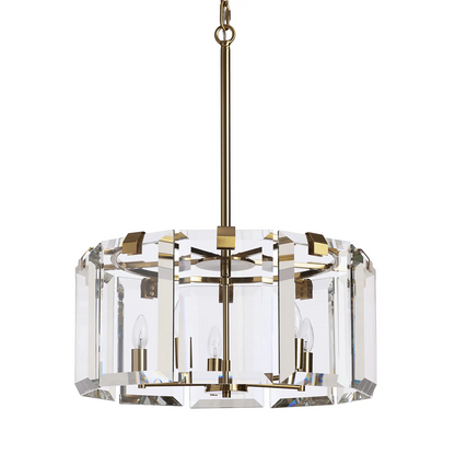 Modern Amaya Round Crystal Chandelier in Brass and Bronze Finishes