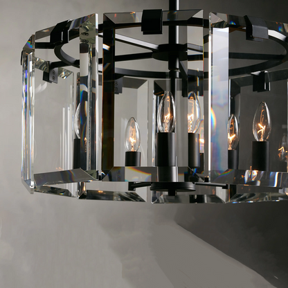 Modern Amaya Round Crystal Chandelier in Brass and Bronze Finishes