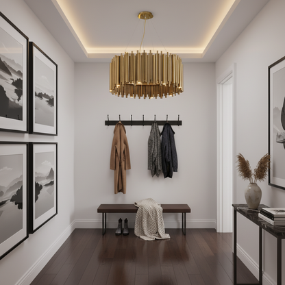 Modern Classic Round Fashion Gold Tube Pendant Chandelier for Living/Dining Room