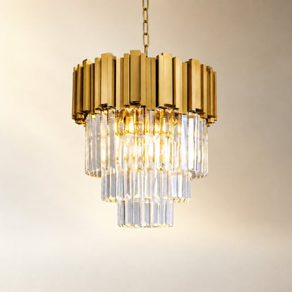 Modern Gold 3-Tier K9 Crystal Chandelier