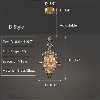 Modern Gray Glass Starry Sky Pendant Light Fixture for Dining Room/Bar/Kitchen Island