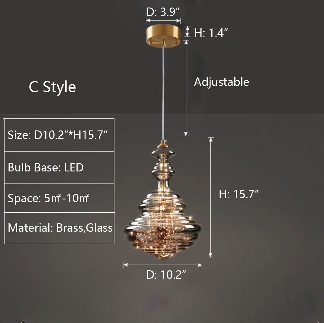 Modern Gray Glass Starry Sky Pendant Light Fixture for Dining Room/Bar/Kitchen Island
