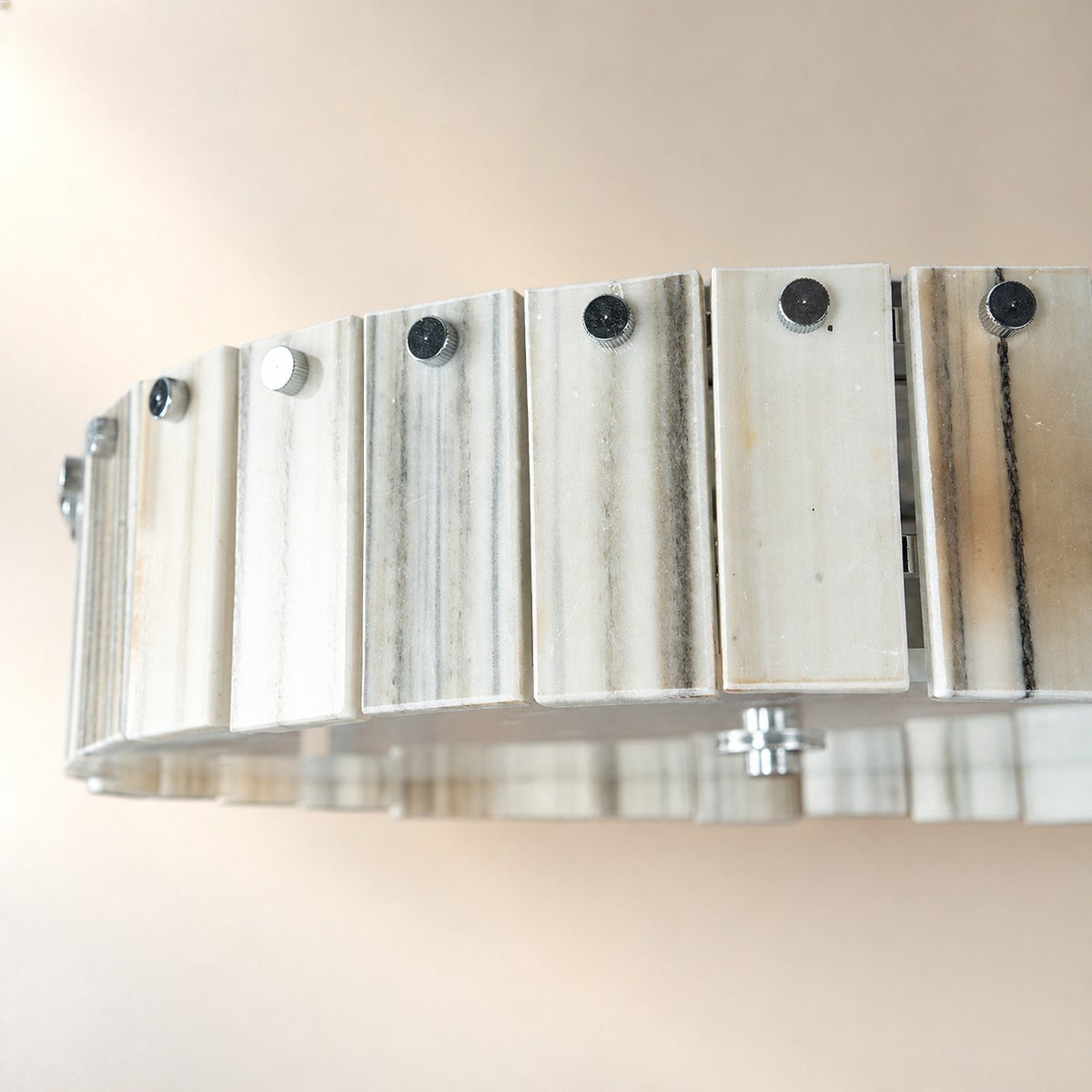 Modern Luxury Stone LED Drum Chandelier