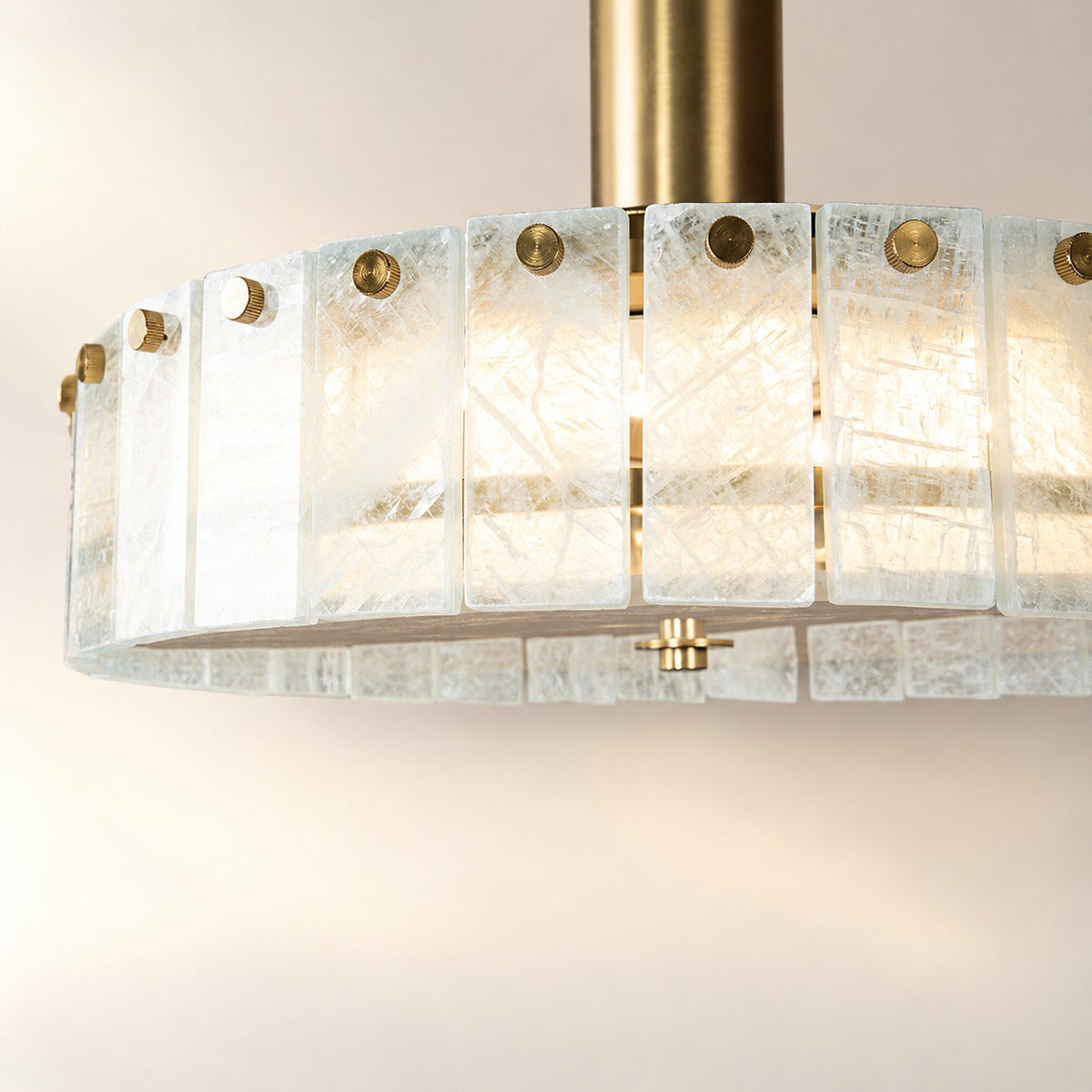 Modern Luxury Stone LED Drum Chandelier