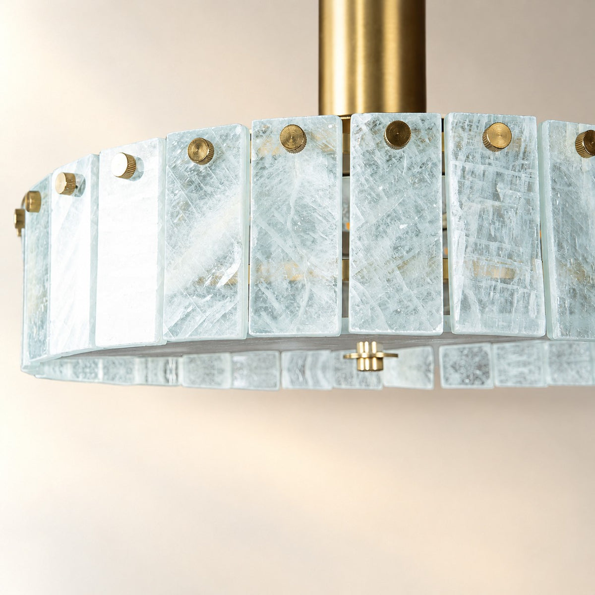 Modern Luxury Stone LED Drum Chandelier