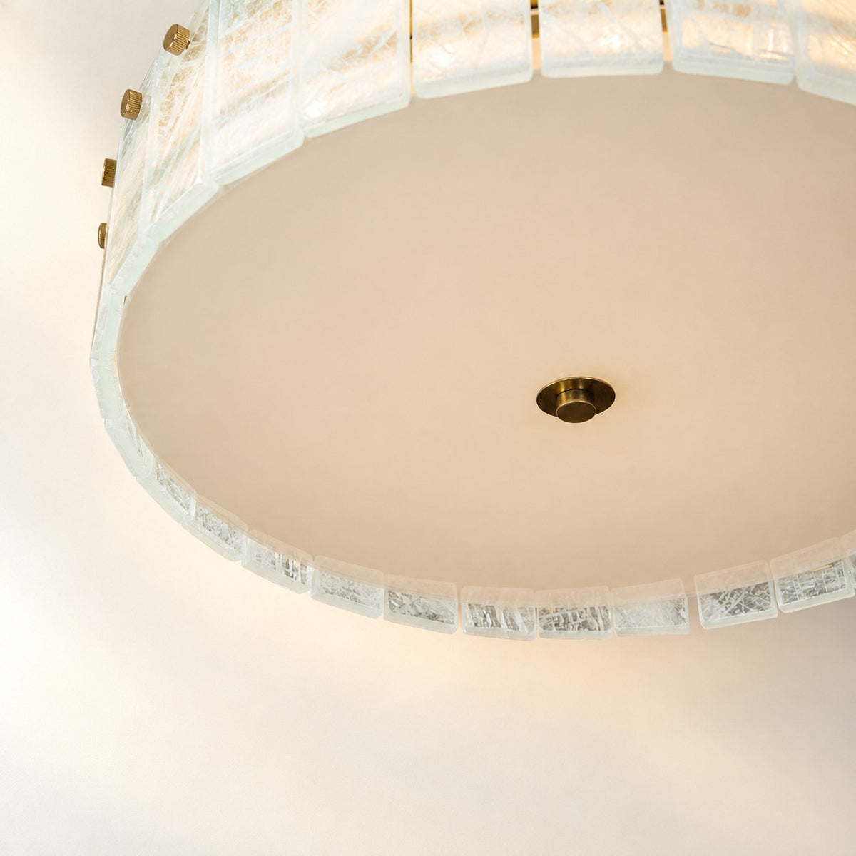 Modern Luxury Stone LED Drum Chandelier