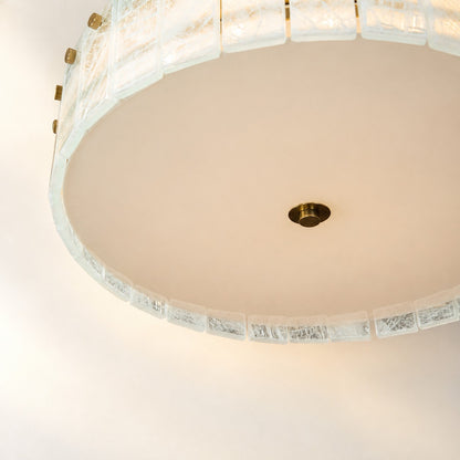 Modern Luxury Stone LED Drum Chandelier