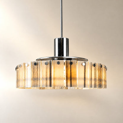 Modern Luxury Stone LED Drum Chandelier