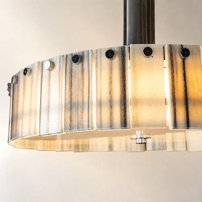 Modern Luxury Stone LED Drum Chandelier