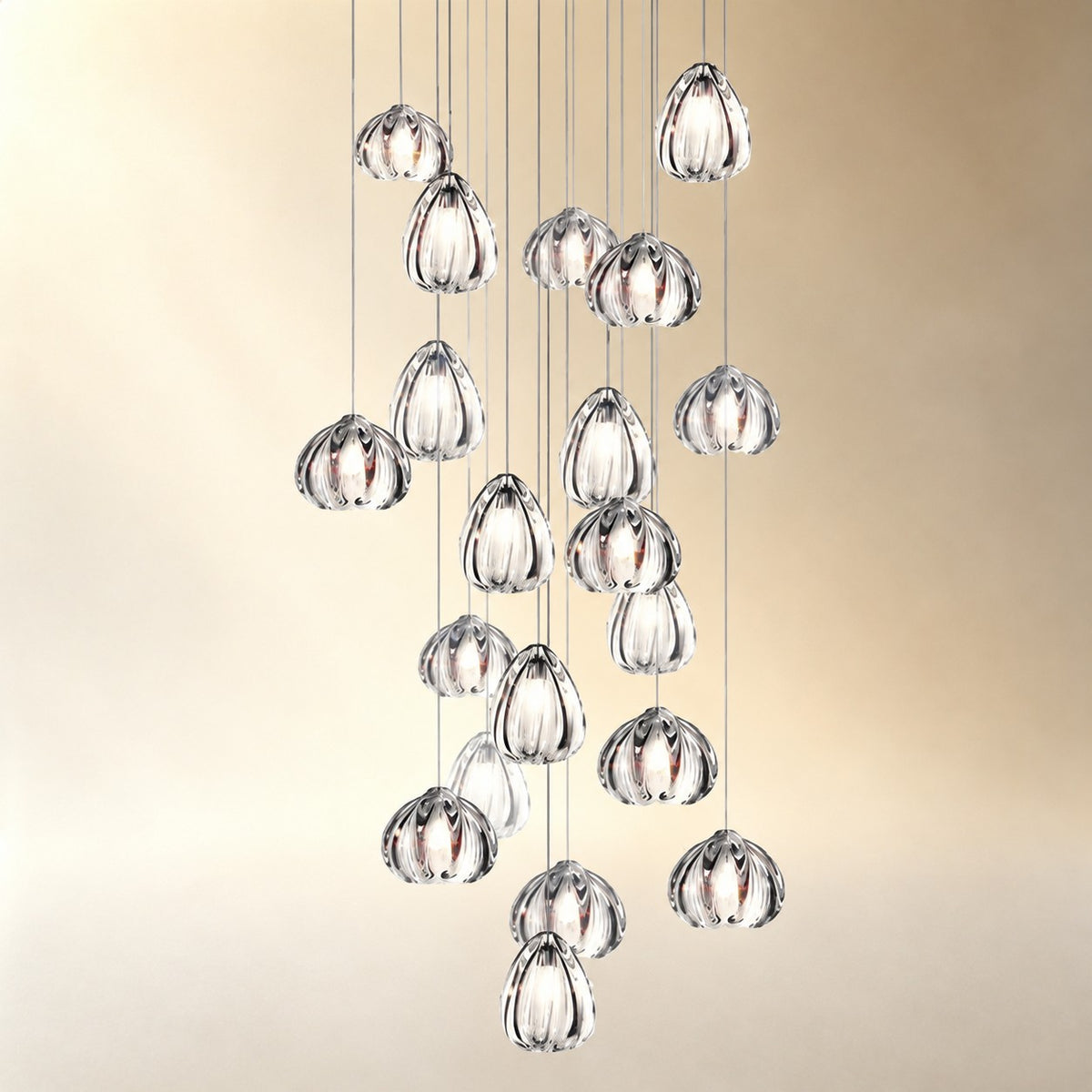 Modern Nordic Style Hand Blown Glass Pendant Crystal Chandelier For Dining Room/Living Room/Stairwell