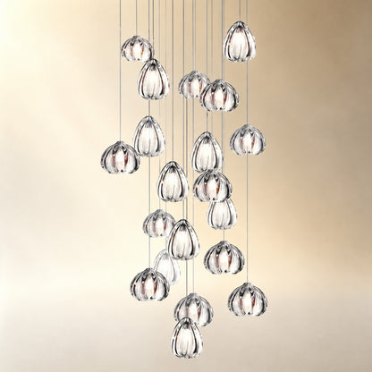 Modern Nordic Style Hand Blown Glass Pendant Crystal Chandelier For Dining Room/Living Room/Stairwell