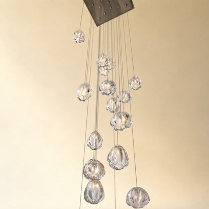Modern Nordic Style Hand Blown Glass Pendant Crystal Chandelier For Dining Room/Living Room/Stairwell