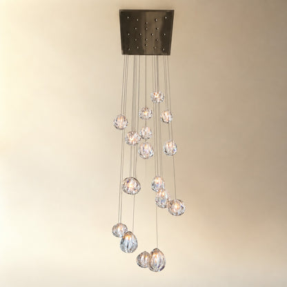Modern Nordic Style Hand Blown Glass Pendant Crystal Chandelier For Dining Room/Living Room/Stairwell