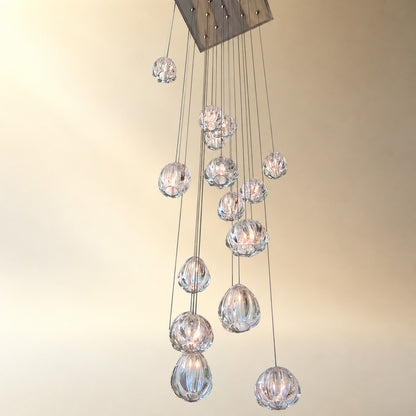 Modern Nordic Style Hand Blown Glass Pendant Crystal Chandelier For Dining Room/Living Room/Stairwell