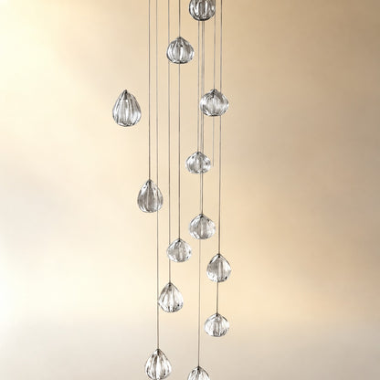 Modern Nordic Style Hand Blown Glass Pendant Crystal Chandelier For Dining Room/Living Room/Stairwell