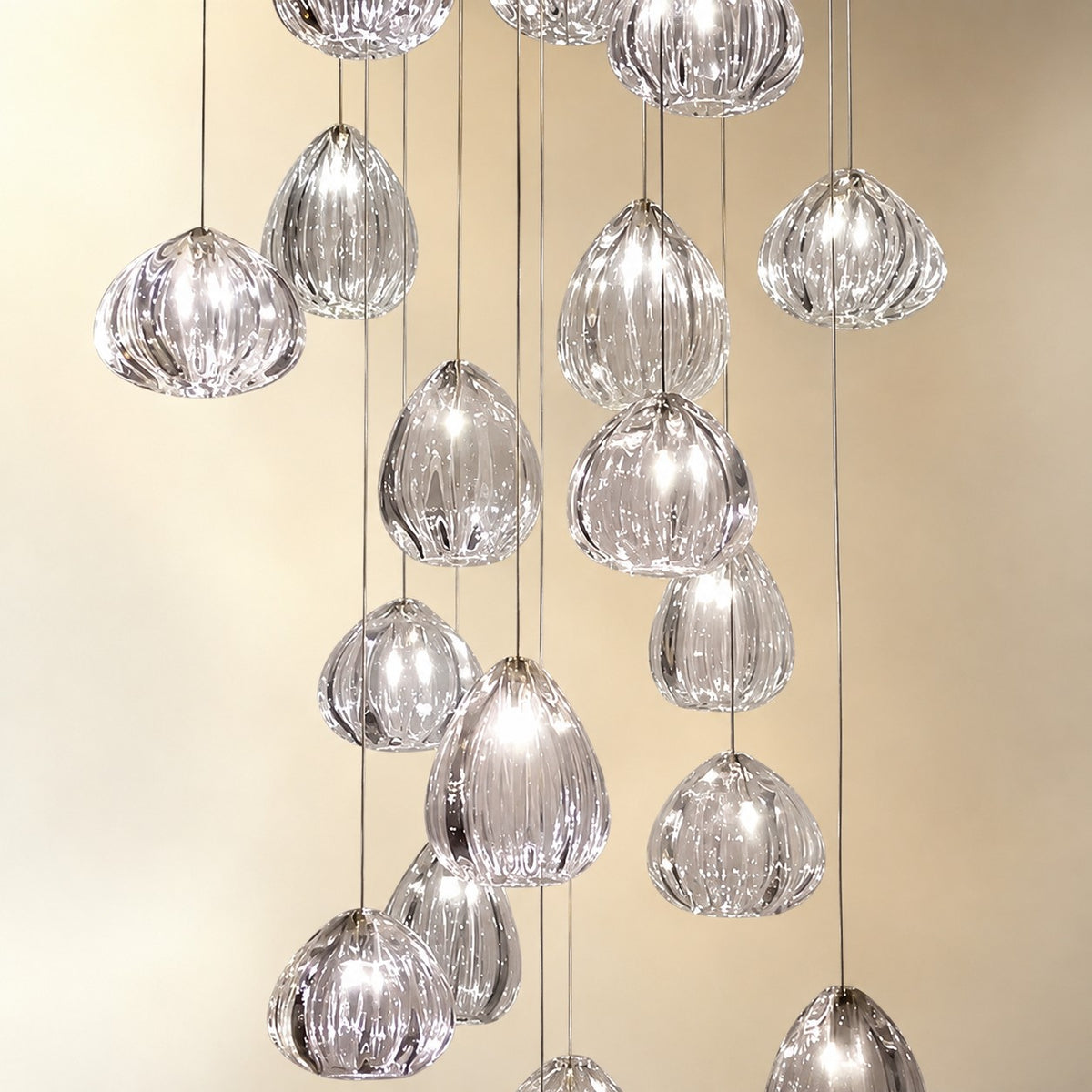 Modern Nordic Style Hand Blown Glass Pendant Crystal Chandelier For Dining Room/Living Room/Stairwell