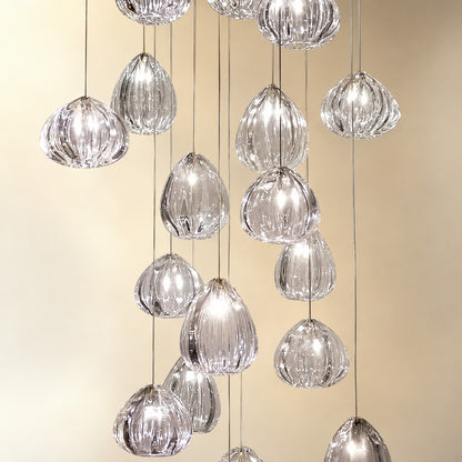 Modern Nordic Style Hand Blown Glass Pendant Crystal Chandelier For Dining Room/Living Room/Stairwell