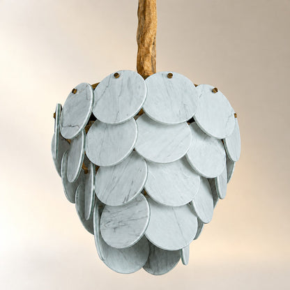Modern Pearl Mist Gray Luxury stone Petal Chandelier
