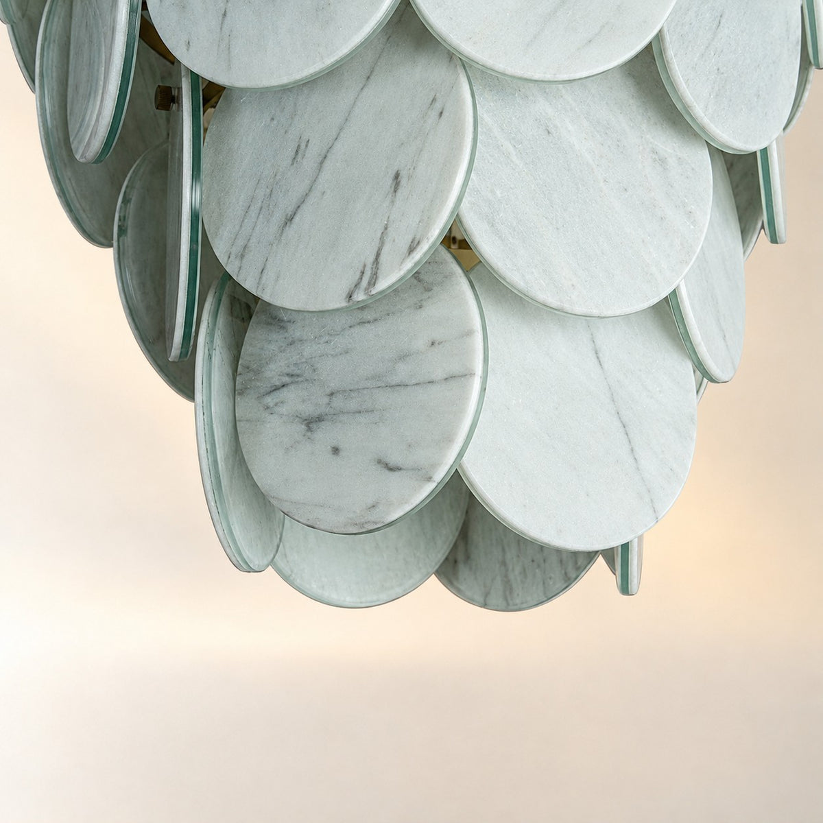 Modern Pearl Mist Gray Luxury stone Petal Chandelier