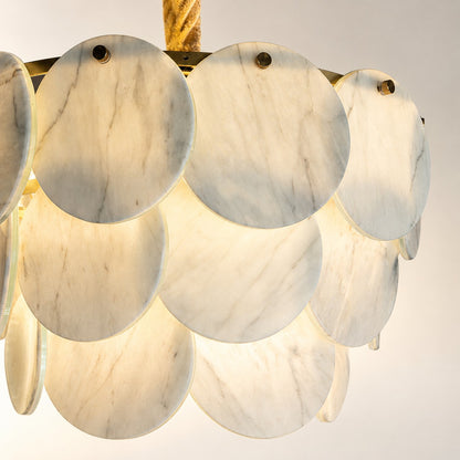 Modern Pearl Mist Gray Luxury stone Petal Chandelier