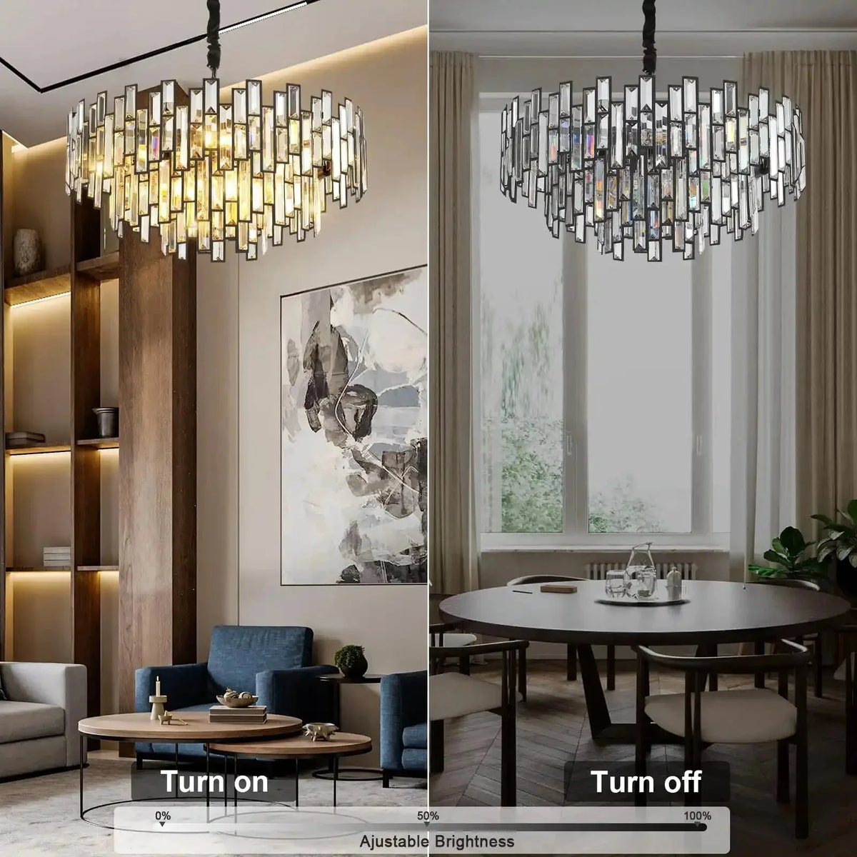 Modern Round Luxury K9 Crystal Chandelier for Dining Room Entryway Foyer