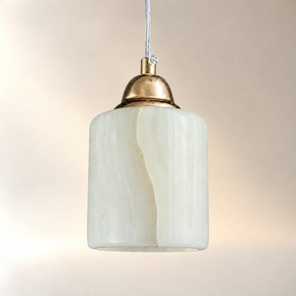Modern Sculptural Jade Stone Pendant Light - Set of 3