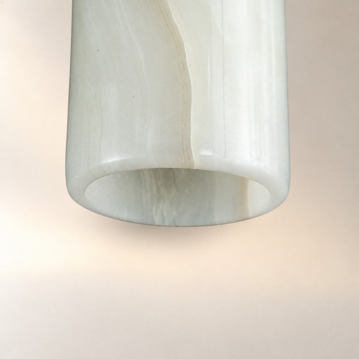 Modern Sculptural Jade Stone Pendant Light - Set of 3