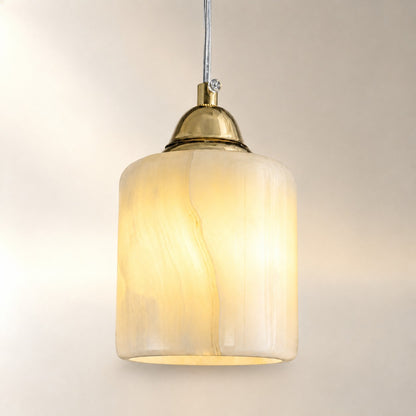 Modern Sculptural Jade Stone Pendant Light - Set of 3