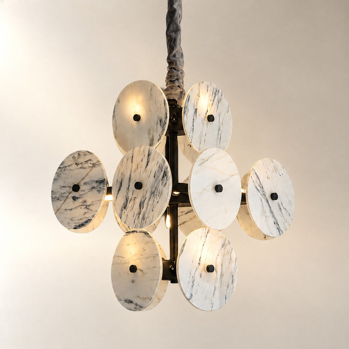 Modern Sculptural Luxury stone Cluster Chandelier