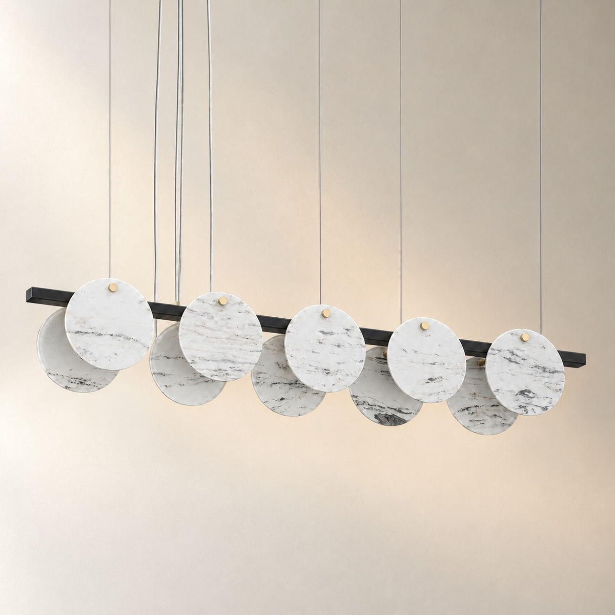 Modern Sculptural Luxury stone Linear Chandelier