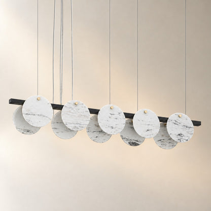 Modern Sculptural Luxury stone Linear Chandelier